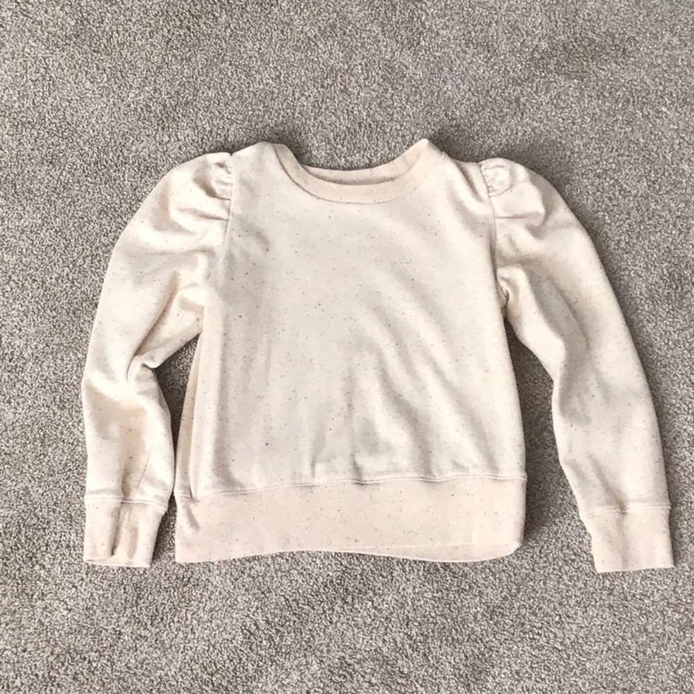 Girls white crewneck sweater with colorful dots